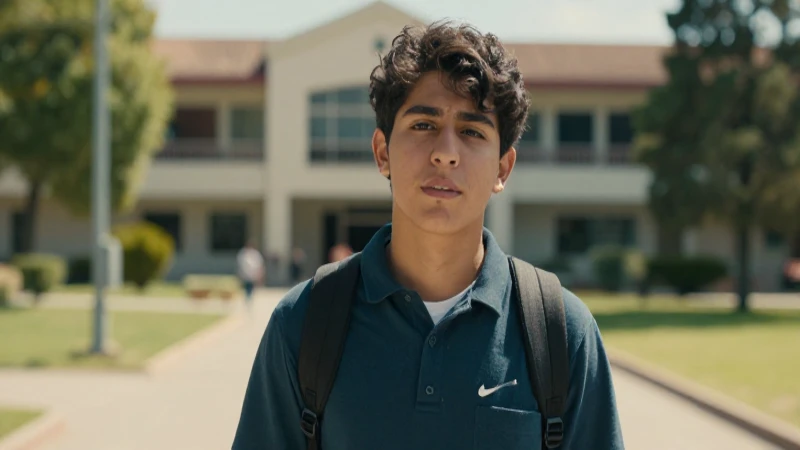 Estudiante mexicano en el campus universitario