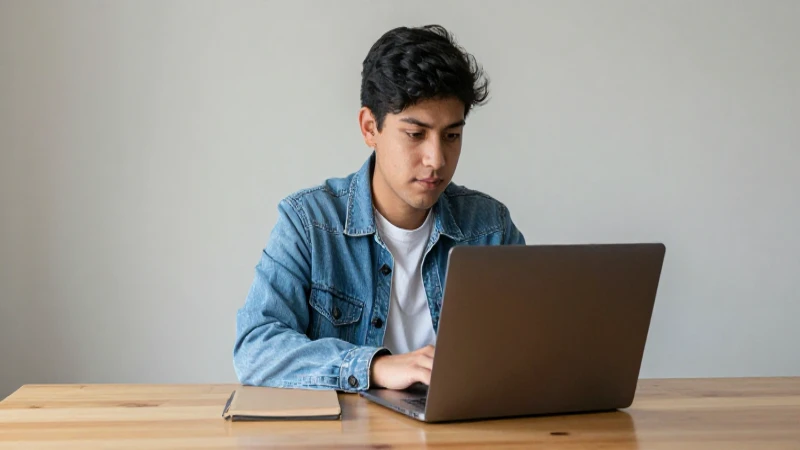 Estudiante mestizo joven estudia con luz cálida