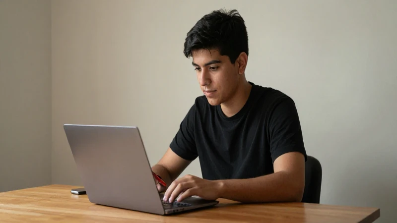 Beca Benito Juárez: ¡Actualiza TU NÚMERO y CORREO! 6 Joven estudiante mestizo con su portátil