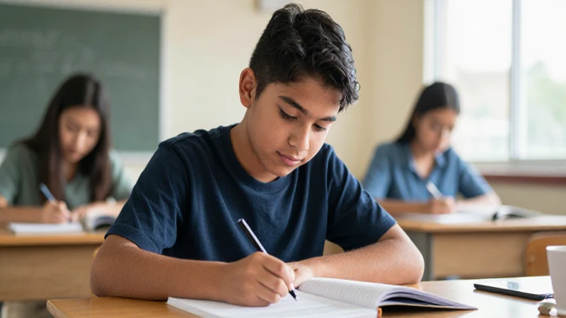 Joven estudiante mestizo estudia a luz cálida