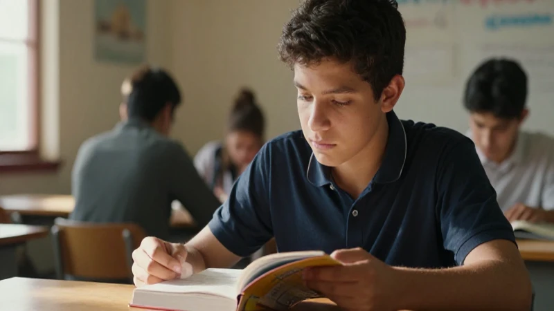 Estudiante mestizo leyendo con luz cálida
