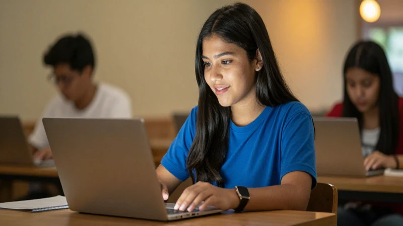 Joven estudiante mexicano irradia optimismo con su portátil