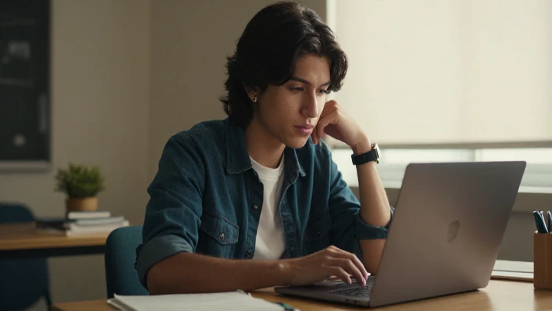 Estudiante mestizo estudia bajo luz cálida