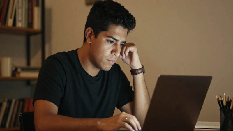 Joven mexicano estudia con enfoque intenso