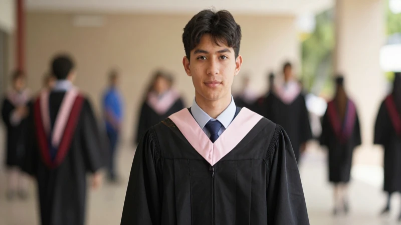 Estudiante mexicano luce elegante con luz cálida