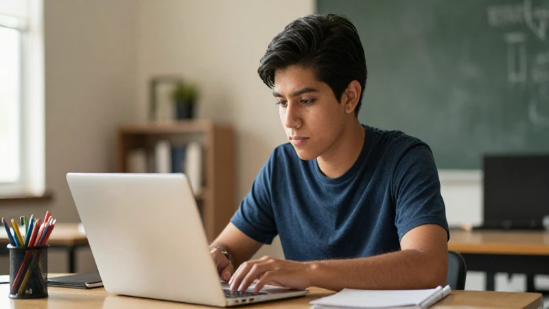 Joven estudiante mestizo con luz cálida