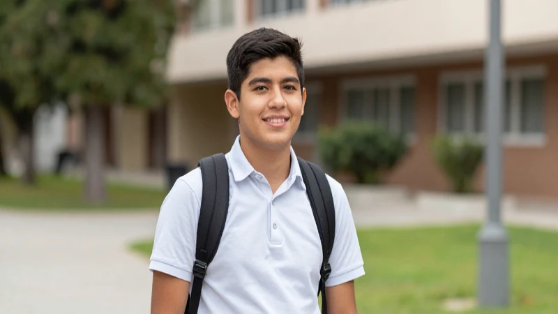 Estudiante mestizo mexicano al sol universitario