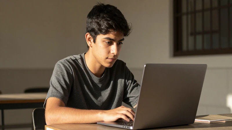 Joven estudiante mexicano bajo luz cálida