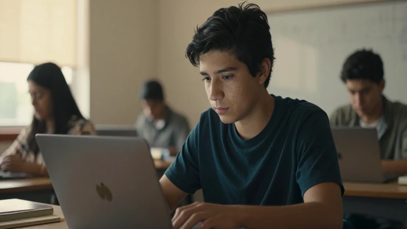Estudiante mexicano estudia bajo luz cálida