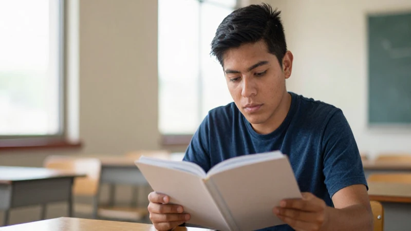 Estudiante mestizo estudia con luz cálida