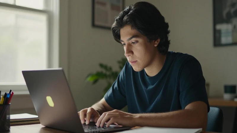 Estudiante mexicano estudia concentrado a la luz del sol