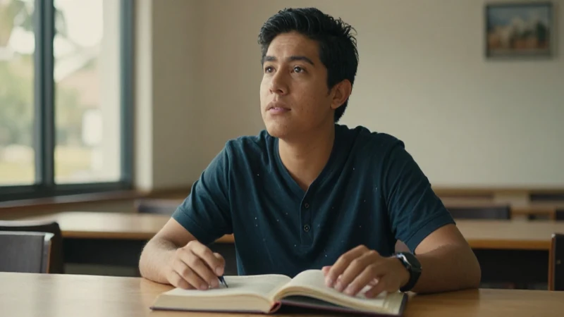 Joven mestizo mexicano con esperanza y estudio