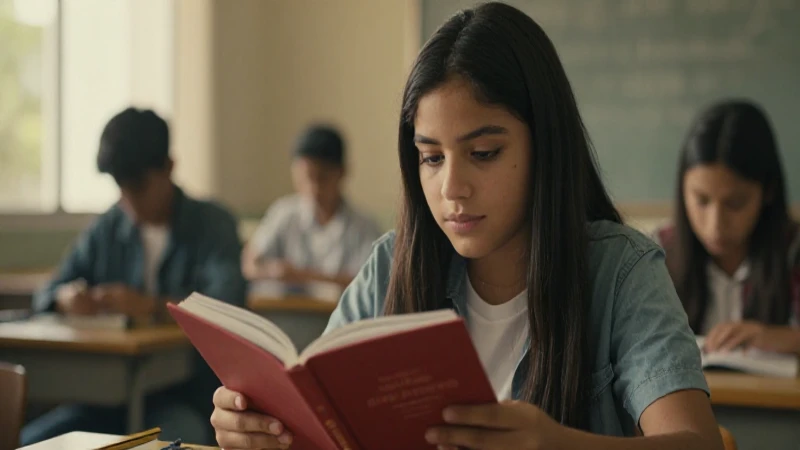Estudiante mexicano lee bajo luz cálida