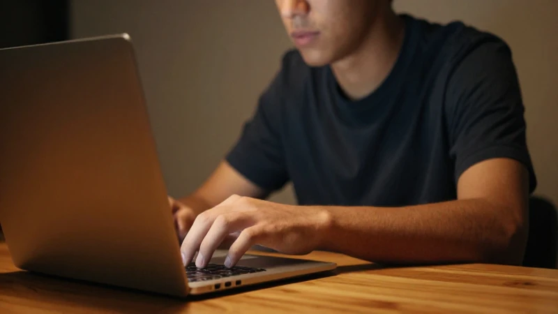 Joven mexicano con portátil y luz cálida