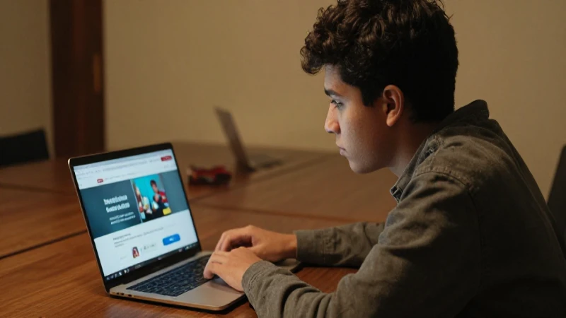 Estudiante mestizo estudia en su portátil