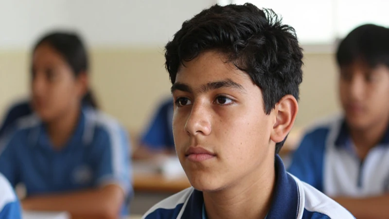Joven estudiante mexicano con mirada concentrada