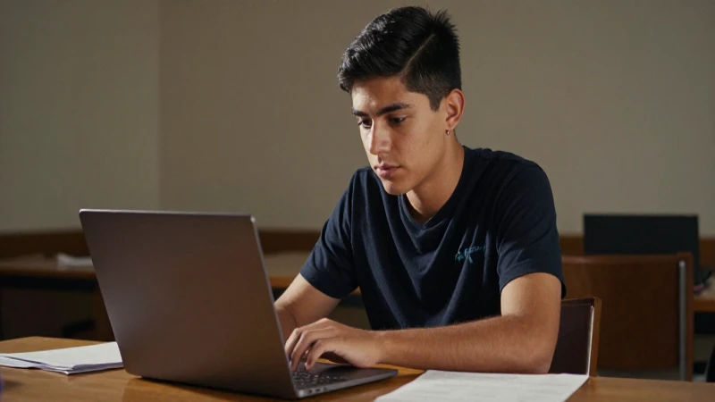 Estudiante mexicano iluminado con luz cálida