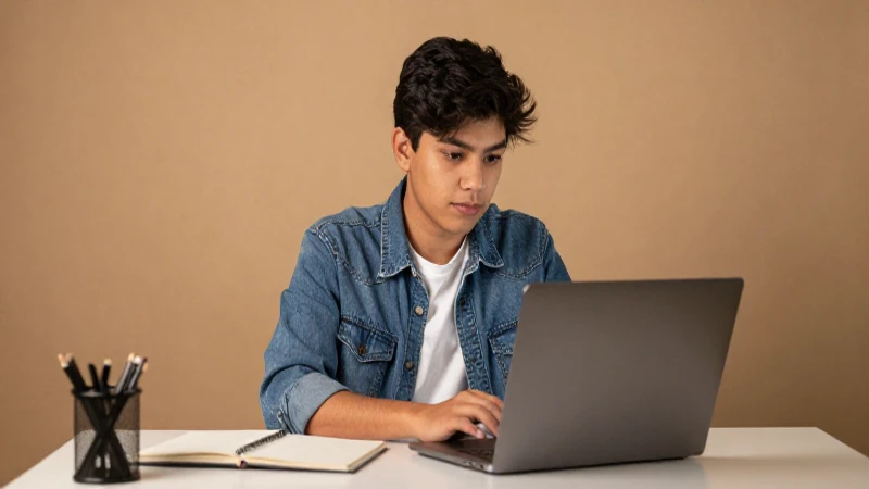 Descubre la Beca Jóvenes Escribiendo el Futuro 2026 6 Estudiante mexicano joven con su portátil