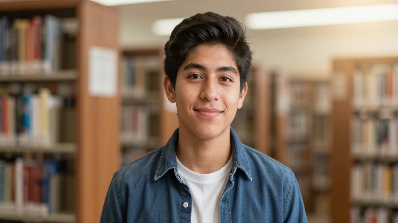Descubre la Beca Jóvenes Escribiendo el Futuro 2026 3 Estudiante mexicano joven en biblioteca borrosa
