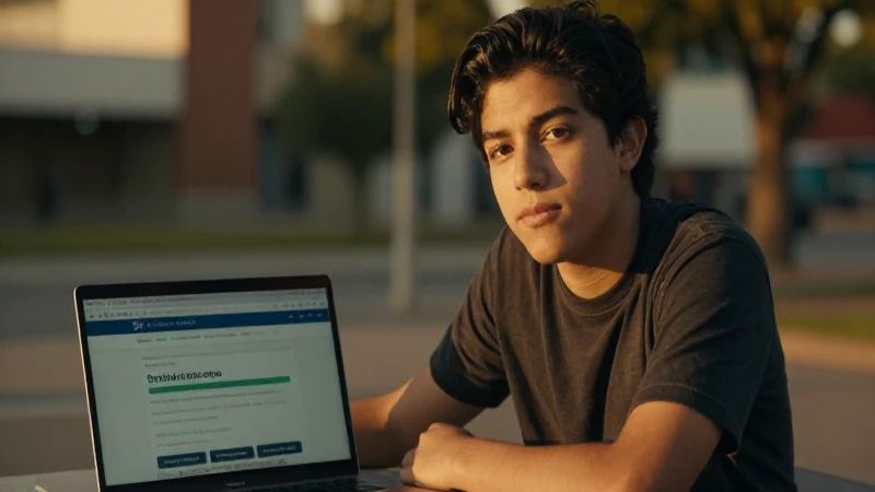 Estudiante mexicano celebra su beca al atardecer