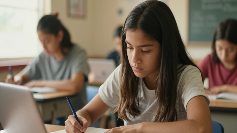 Estudiante mestizo estudia bajo luz cálida