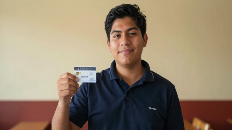 Estudiante mestizo mexicano con beca, luz cálida