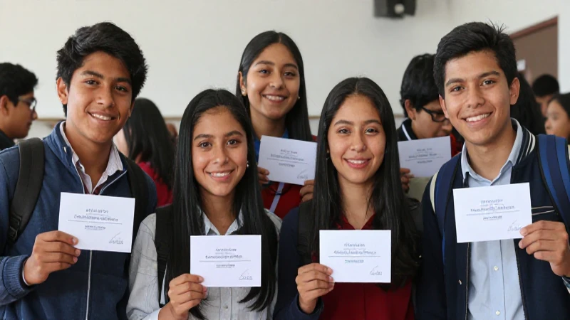 Estudiantes mexicanos celebran sus becas con alegría
