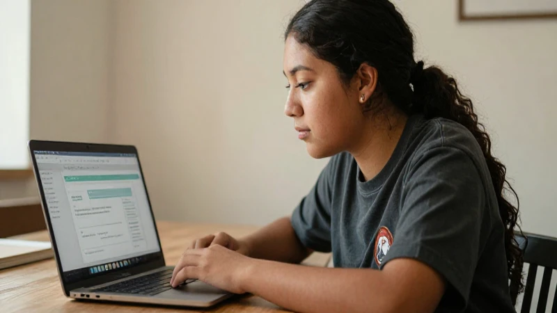SUBES 2026: Cómo ACTIVAR tu FICHA y SOLICITAR BECAS 6 Estudiante mestizo usa portátil con luz cálida