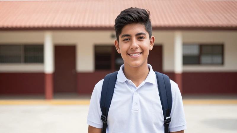 Estudiante mestizo mexicano bajo luz solar