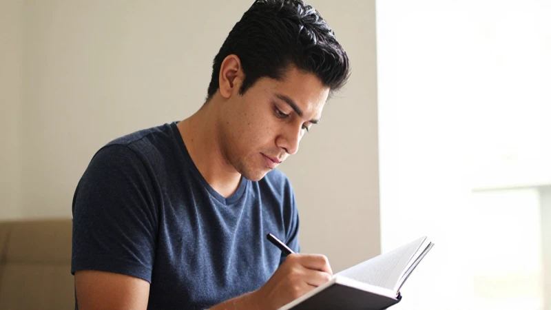 Accede a la Beca Jóvenes Escribiendo el Futuro 2026 6 Joven mexicano escribe bajo luz cálida