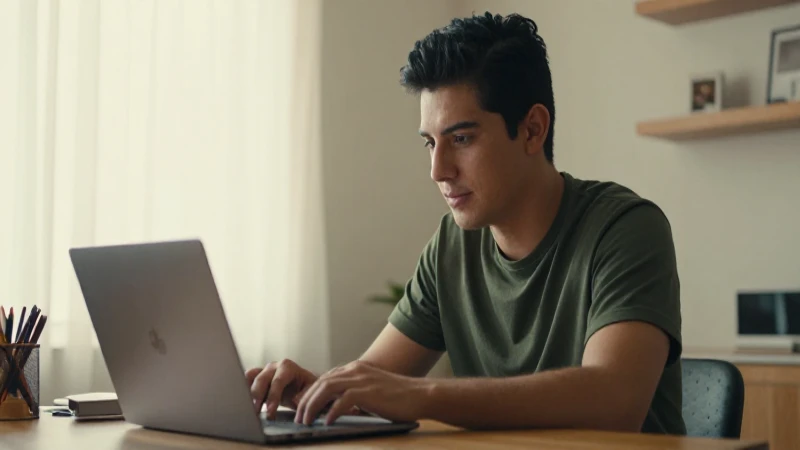 Accede a la Beca Jóvenes Escribiendo el Futuro 2026 3 Joven mexicano trabaja con luz cálida