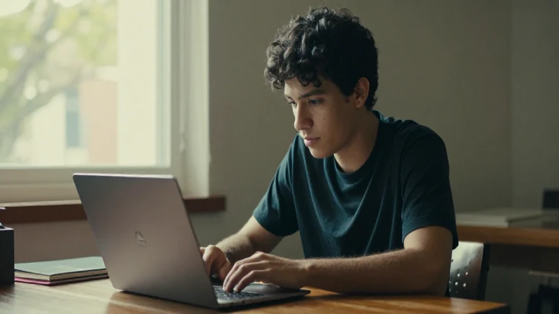 Estudiante mexicano estudia a contraluz suave
