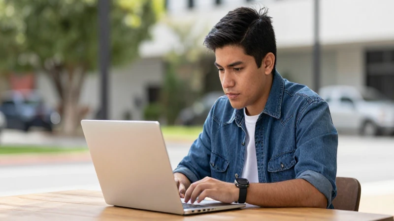 Estudiante mestizo joven estudia con luz natural