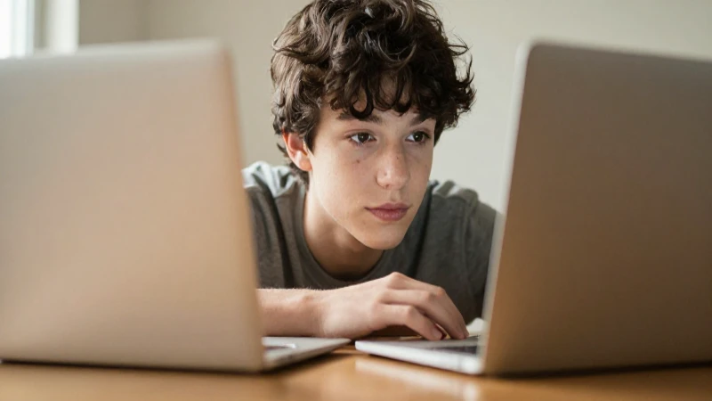 Joven mestizo estudia con luz cálida