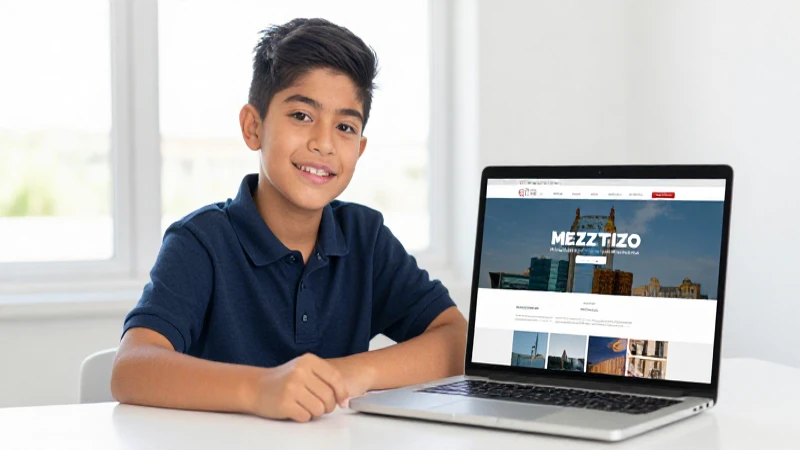 Estudiante mexicano usa computadora con luz clara