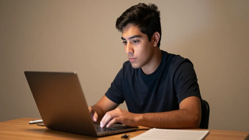 BECAS BENITO JUÁREZ 2026: ¡DESCUBRE CÓMO REGISTRARTE! 8 Joven estudiante mestizo con su portátil