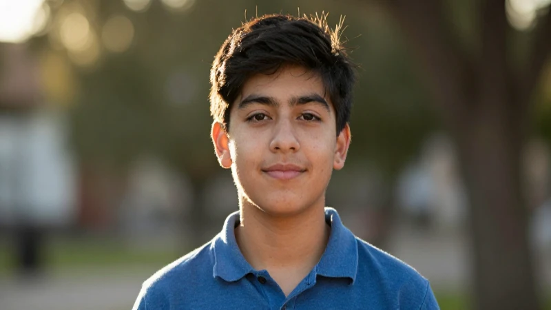 Joven estudiante mexicano bajo luz cálida