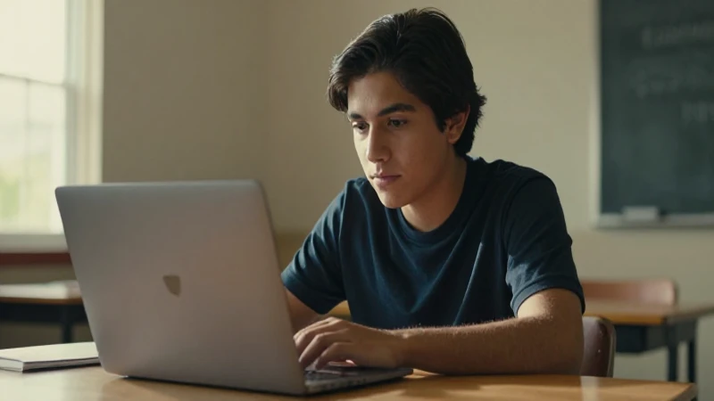 Estudiante mexicano estudia con luz cálida