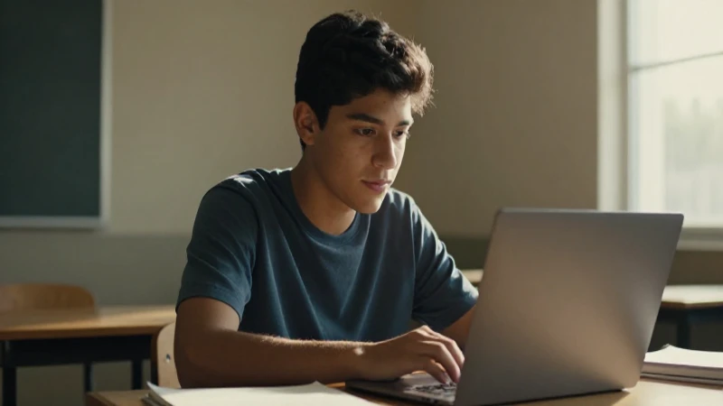 Estudiante mexicano estudia bajo luz cálida