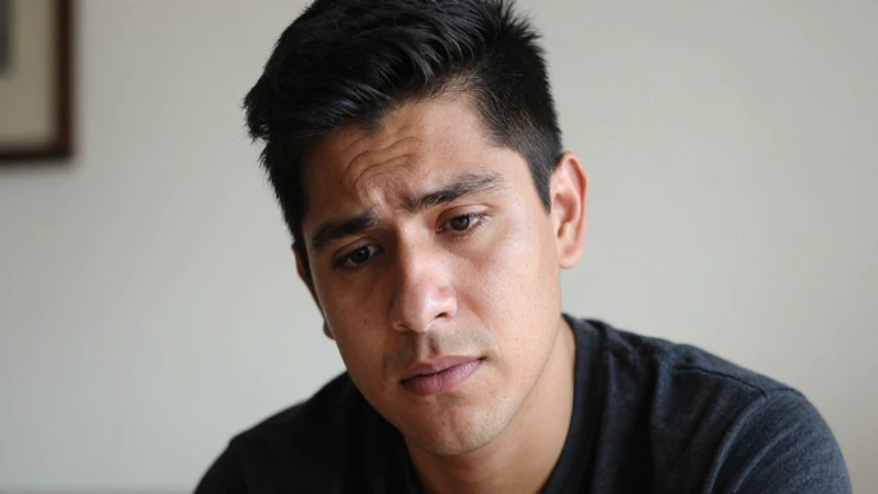 Joven mexicano mestizo, rostro preocupado