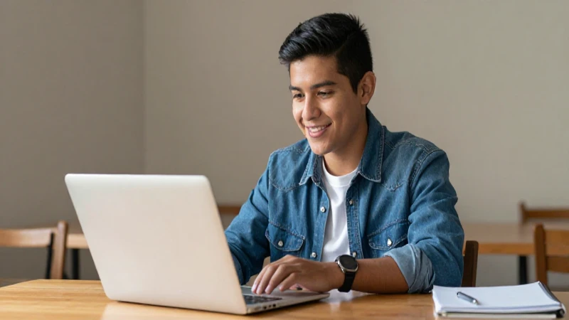 Descubre Pasos Clave para Obtener Becas Benito Juárez 2026 4 Estudiante mexicano sonríe con su portátil